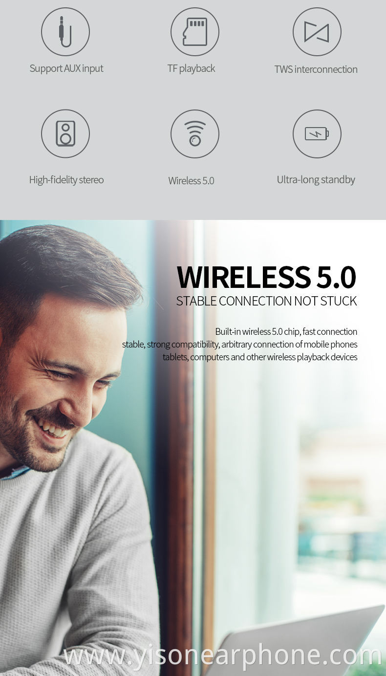 Yison New Arrival SKY-3 MINI TWS Portable Wireless Macaron Speaker, multiple colors.